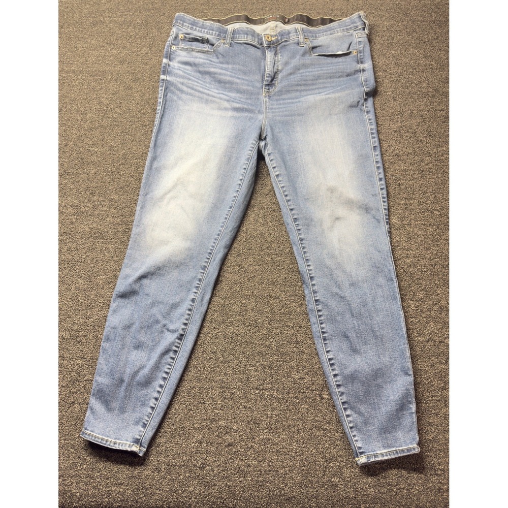 Torrid Premium Sky High Skinny Jeans Light Wash Blue Denim Size 22T Tall